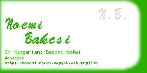 noemi bakcsi business card